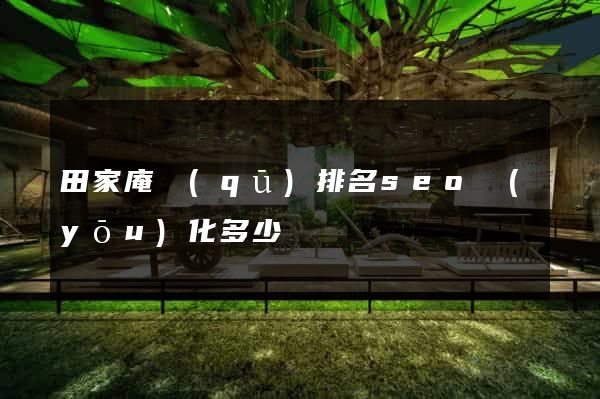 田家庵區(qū)排名seo優(yōu)化多少錢