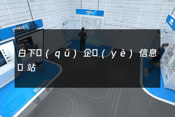白下區(qū)企業(yè)信息網站
