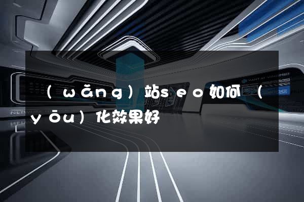 網(wǎng)站seo如何優(yōu)化效果好