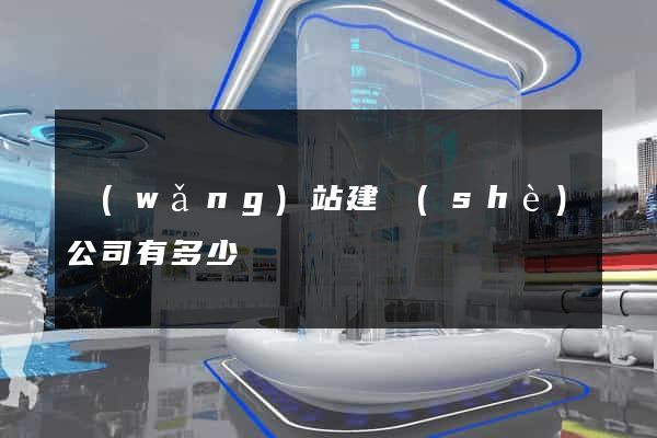 網(wǎng)站建設(shè)公司有多少