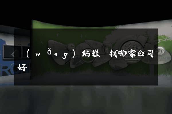 網(wǎng)站推廣找哪家公司好
