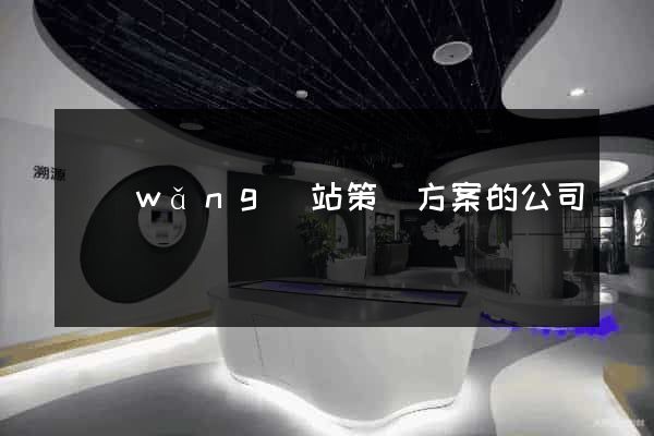網(wǎng)站策劃方案的公司