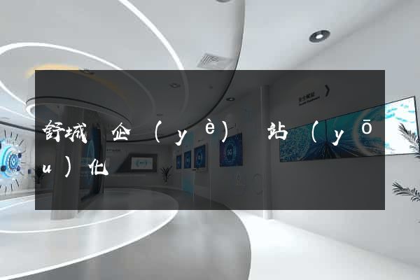 舒城縣企業(yè)網站優(yōu)化