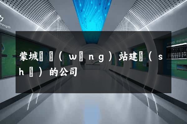蒙城縣網(wǎng)站建設(shè)的公司