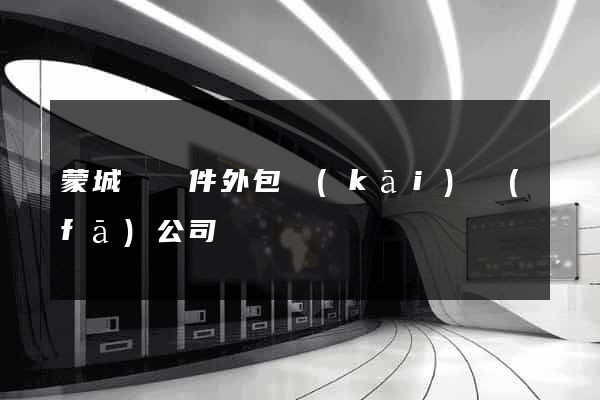 蒙城縣軟件外包開(kāi)發(fā)公司