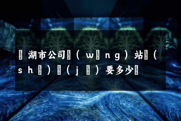 蕪湖市公司網(wǎng)站設(shè)計(jì)要多少錢