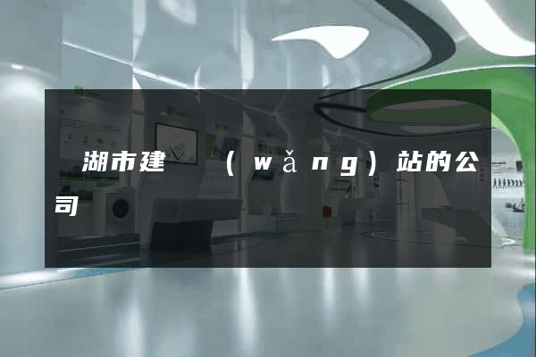蕪湖市建設網(wǎng)站的公司