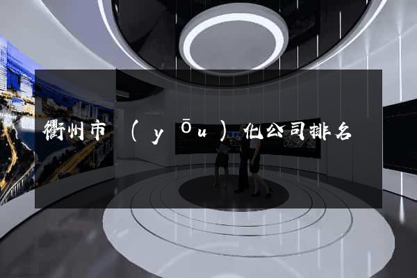 衢州市優(yōu)化公司排名