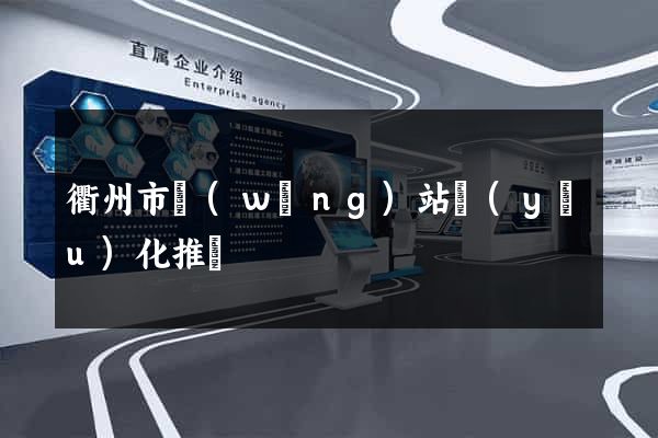 衢州市網(wǎng)站優(yōu)化推廣
