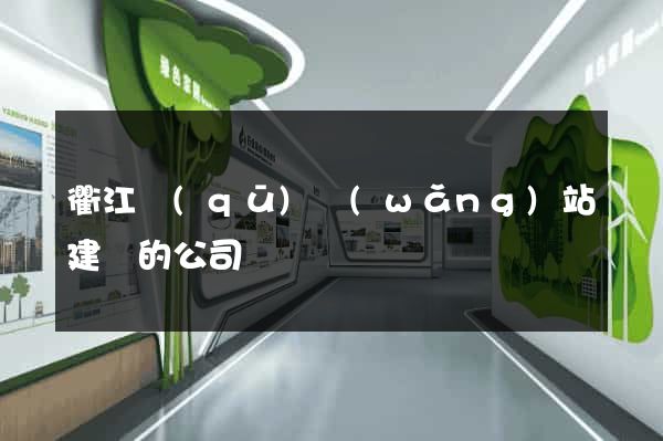 衢江區(qū)網(wǎng)站建設的公司