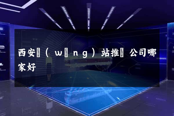 西安網(wǎng)站推廣公司哪家好