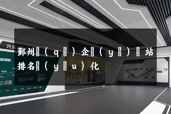 鄞州區(qū)企業(yè)網站排名優(yōu)化