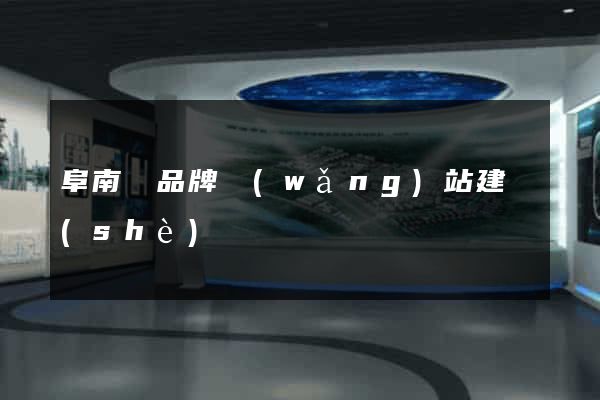 阜南縣品牌網(wǎng)站建設(shè)