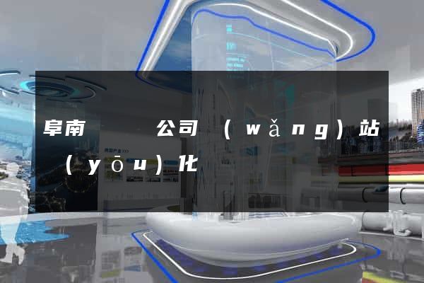 阜南縣設計公司網(wǎng)站優(yōu)化