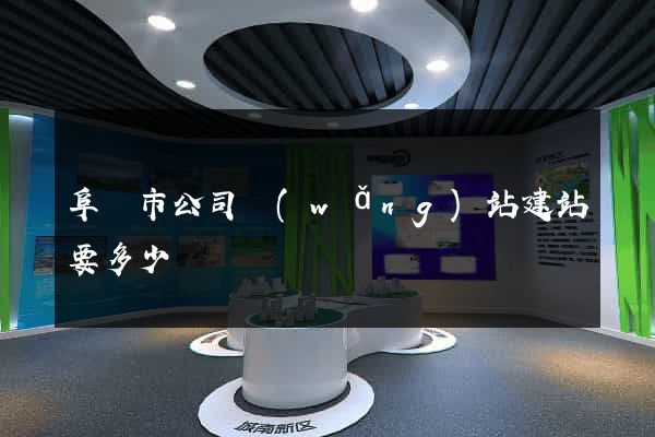 阜陽市公司網(wǎng)站建站要多少錢
