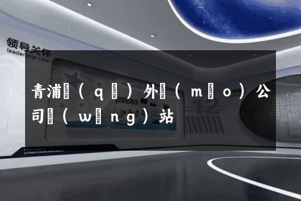 青浦區(qū)外貿(mào)公司網(wǎng)站