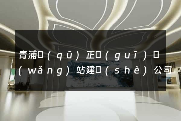 青浦區(qū)正規(guī)網(wǎng)站建設(shè)公司