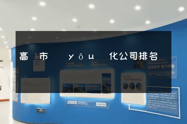 高郵市優(yōu)化公司排名