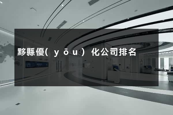 黟縣優(yōu)化公司排名