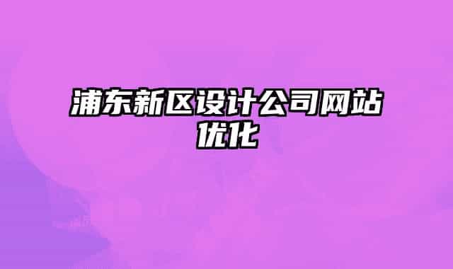 浦東新區(qū)設(shè)計(jì)公司網(wǎng)站優(yōu)化