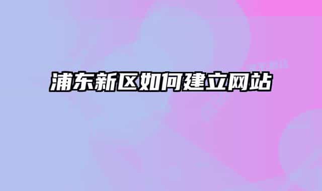 浦東新區(qū)如何建立網(wǎng)站