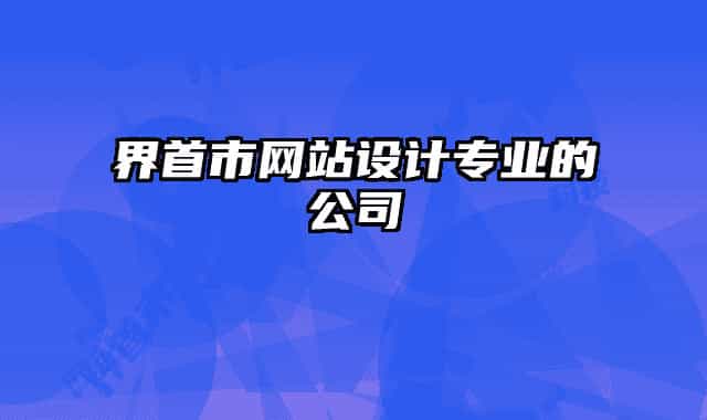 界首市網(wǎng)站設(shè)計(jì)專業(yè)的公司