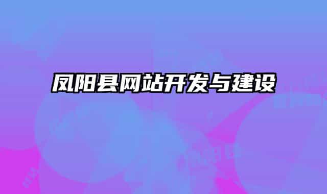 鳳陽縣網(wǎng)站開發(fā)與建設(shè)