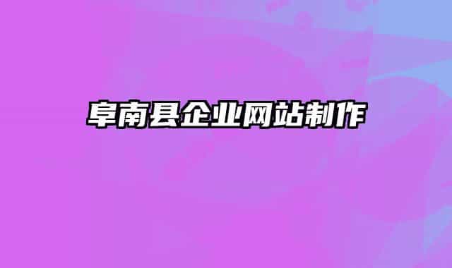 阜南縣企業(yè)網站制作