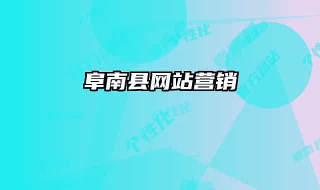阜南縣網(wǎng)站營銷