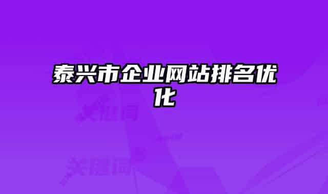 泰興市企業(yè)網站排名優(yōu)化