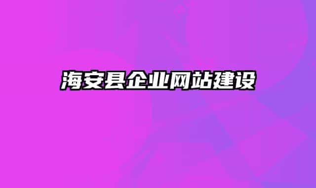 海安縣企業(yè)網(wǎng)站建設