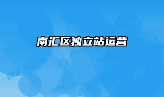 南匯區(qū)獨(dú)立站運(yùn)營(yíng)