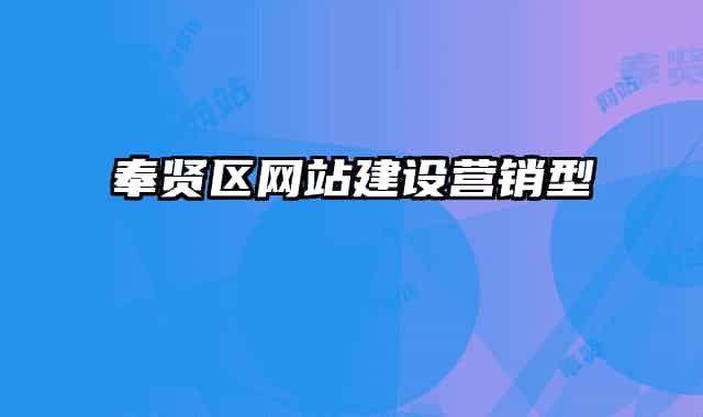 奉賢區(qū)網(wǎng)站建設營銷型