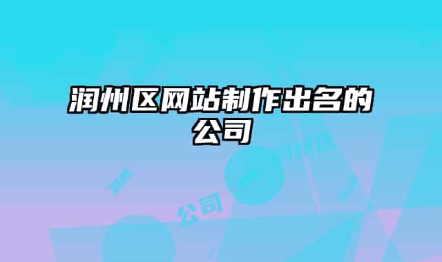 潤州區(qū)網(wǎng)站制作出名的公司