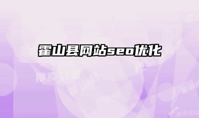 霍山縣網(wǎng)站seo優(yōu)化