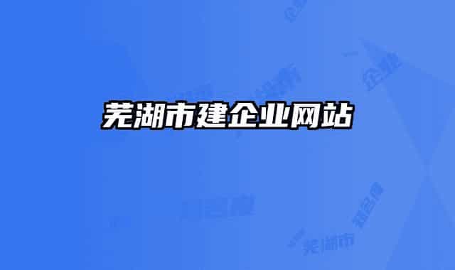 蕪湖市建企業(yè)網(wǎng)站