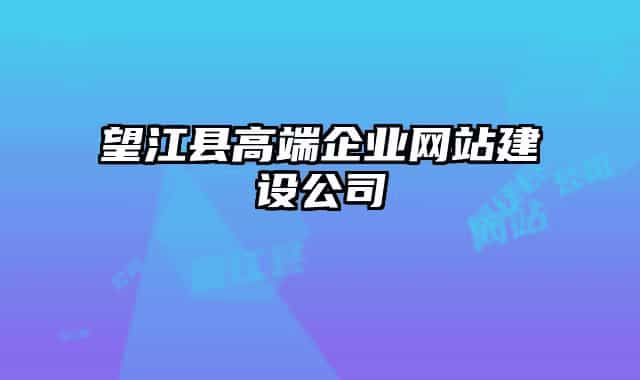 望江縣高端企業(yè)網站建設公司