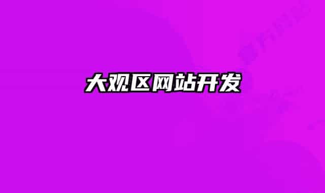 大觀區(qū)網(wǎng)站開發(fā)
