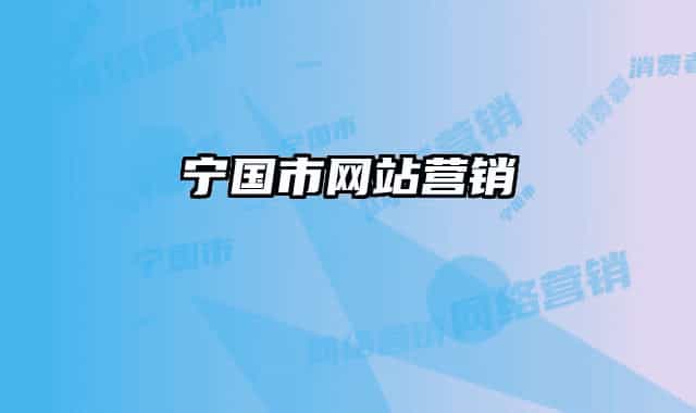 寧國市網(wǎng)站營銷