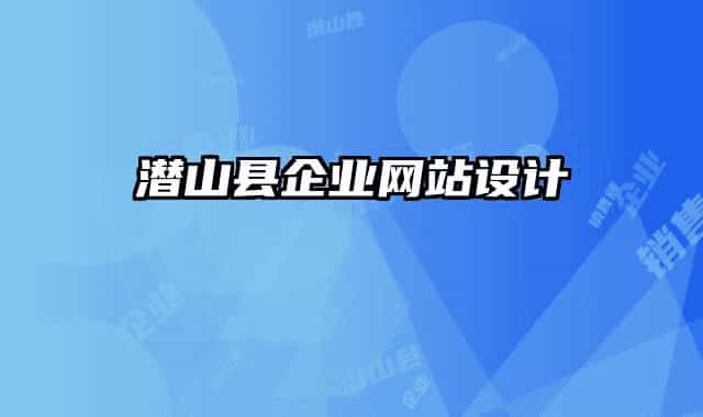 潛山縣企業(yè)網站設計