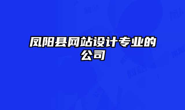 鳳陽(yáng)縣網(wǎng)站設(shè)計(jì)專(zhuān)業(yè)的公司