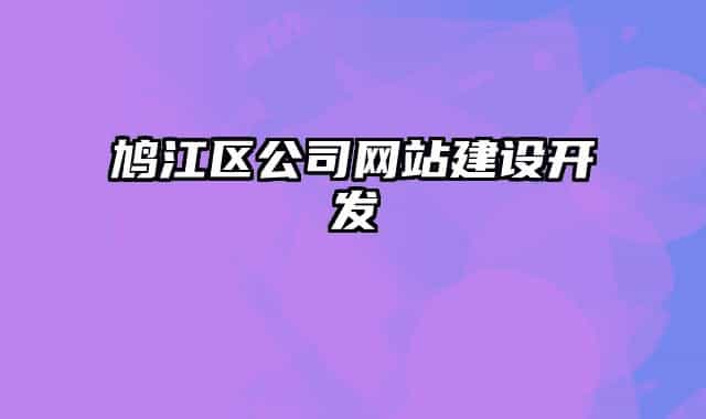 鳩江區(qū)公司網(wǎng)站建設(shè)開發(fā)