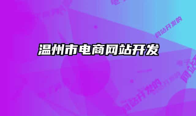 溫州市電商網(wǎng)站開發(fā)