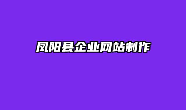 鳳陽縣企業(yè)網站制作