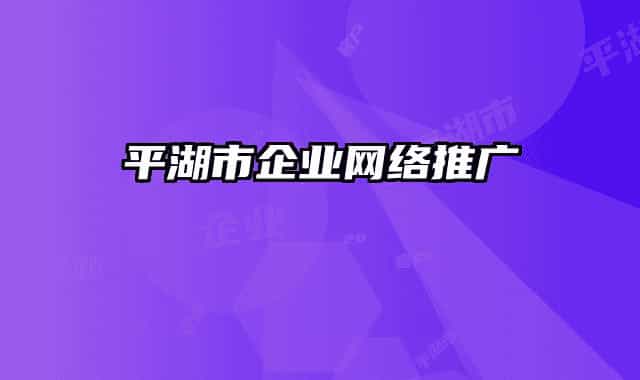 平湖市企業(yè)網(wǎng)絡(luò)推廣