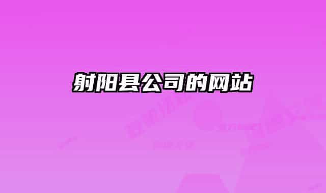 射陽(yáng)縣公司的網(wǎng)站