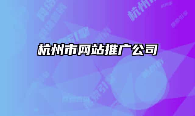 杭州市網(wǎng)站推廣公司