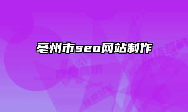 亳州市seo網(wǎng)站制作