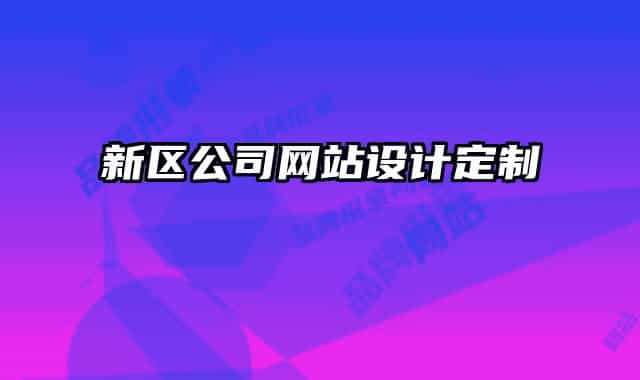 新區(qū)公司網(wǎng)站設(shè)計(jì)定制